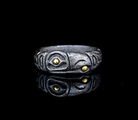 "Raven and Sun" 18k Gold and SS Ring - Jeff Mckenzie | PNW Fine Handmade Jewelry